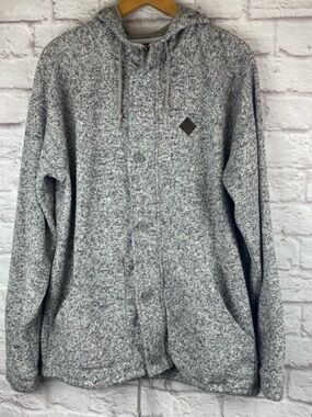 Vans Gray Hooded Button-Up Cardigan